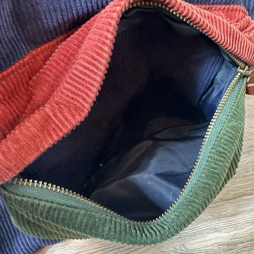 Polo Ralph Lauren Corduroy Colorblock Backpack Blue Red Green Laptop Travel Bag